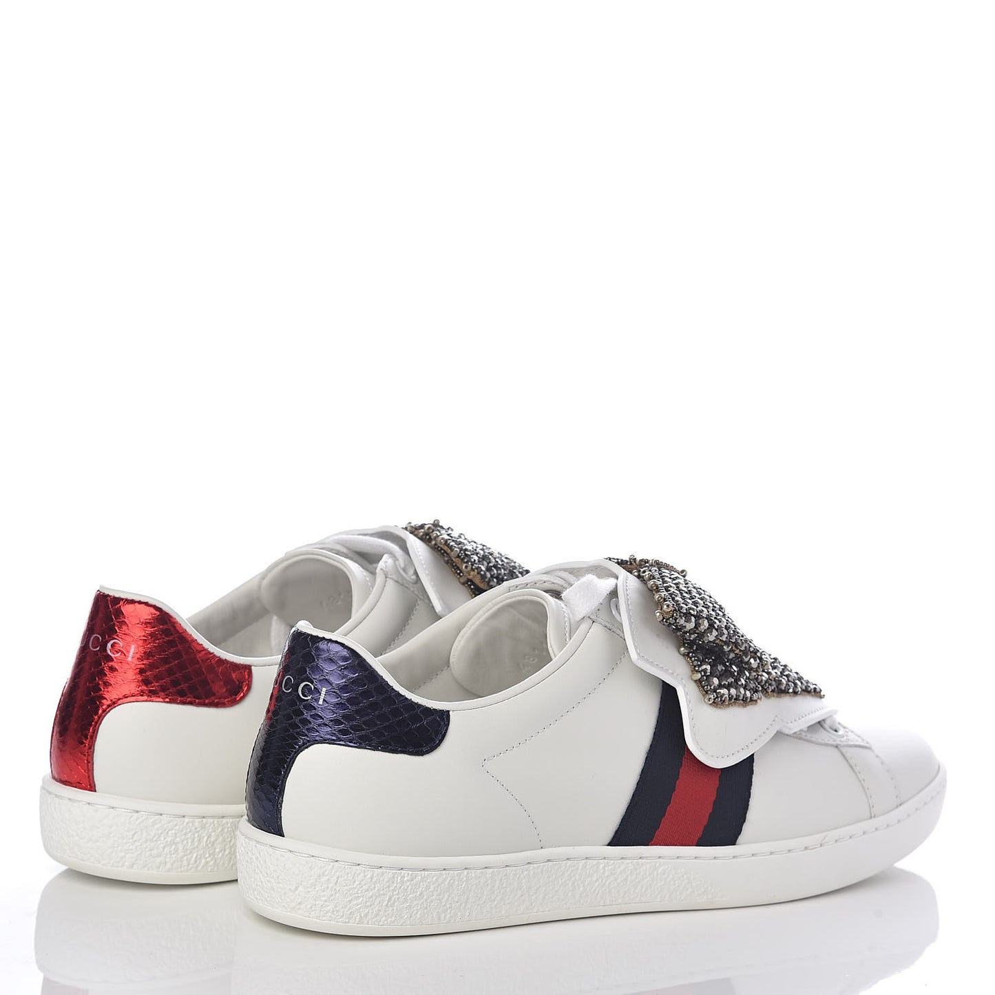 Calfskin Ayers Web Womens Ace Bow Lace Sneakers 35.5 White