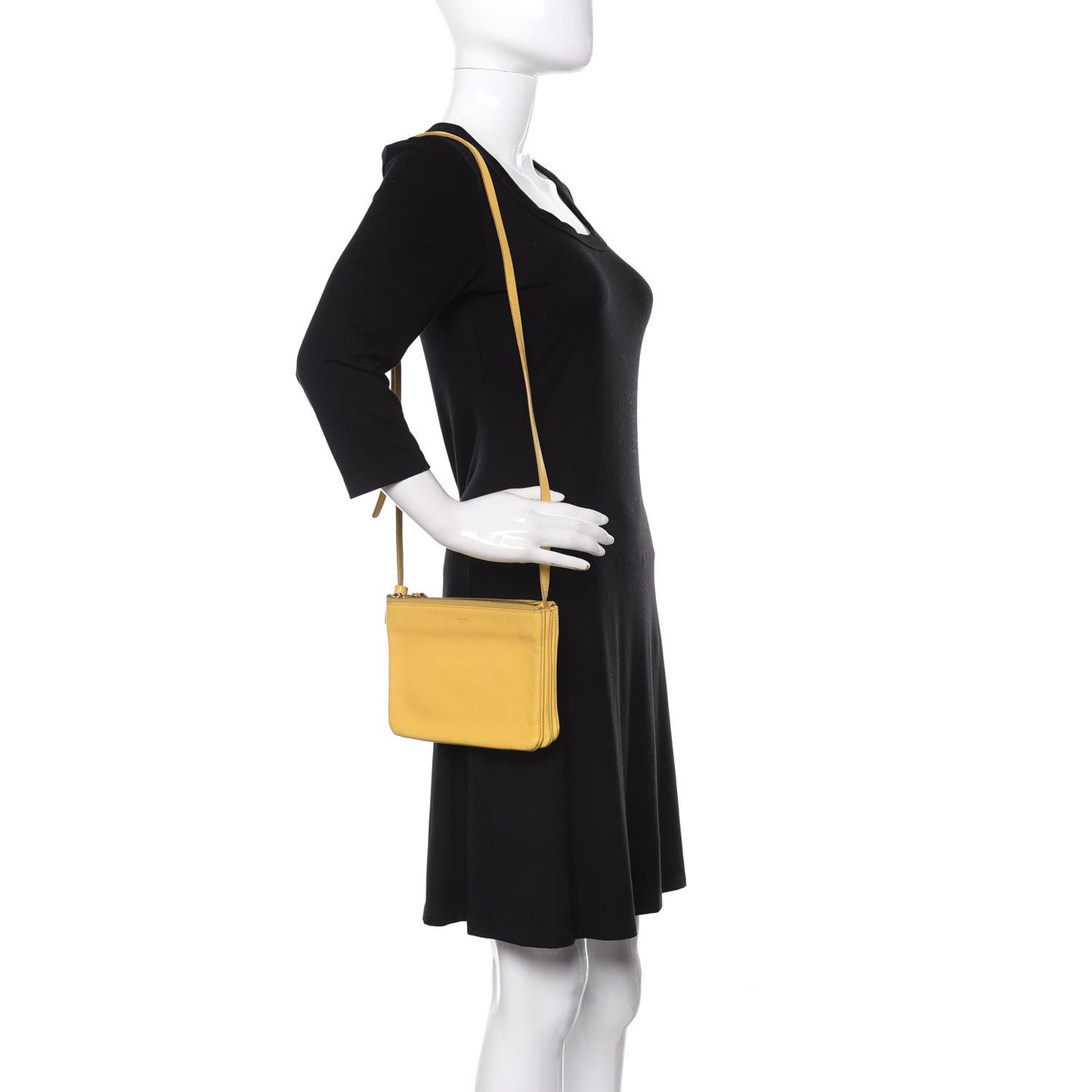Lambskin Small Trio Crossbody Bag Fluo Yellow