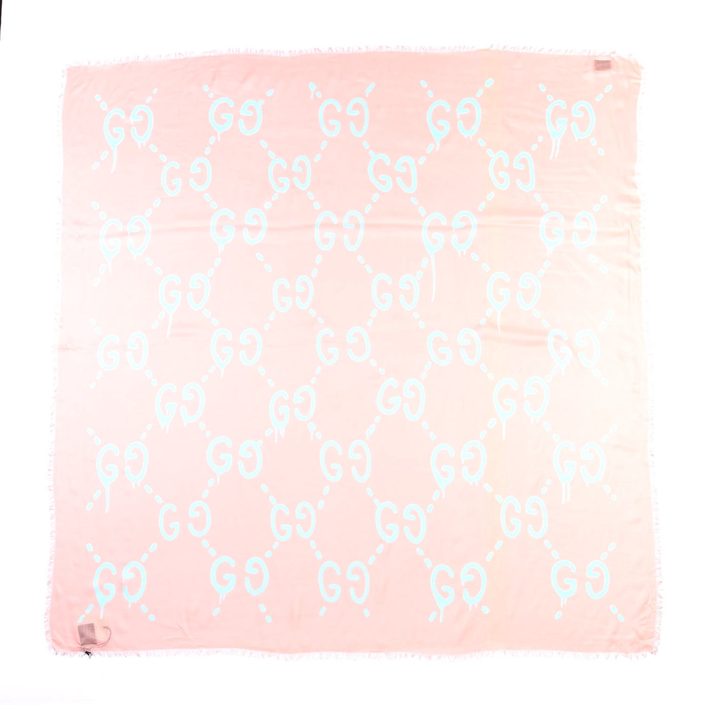 Modal Silk GG Writers Fringe Shawl Old Rose Sky Blue