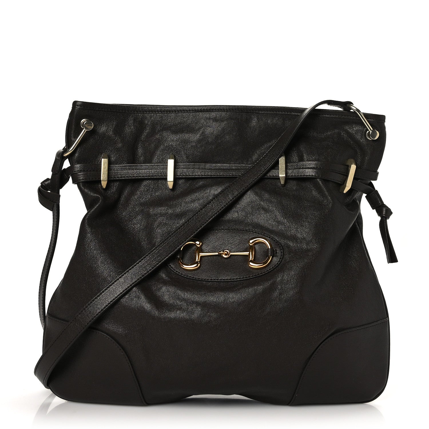 Gucci Sakai Be Green Calfskin Horsebit 1955 Cinch Top Messenger Bag Cocoa 1 of 9