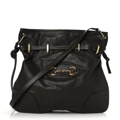 Gucci Sakai Be Green Calfskin Horsebit 1955 Cinch Top Messenger Bag Cocoa 1 of 9