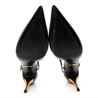 Gucci Calfskin Slingback Pumps 38 Black 5 of 9
