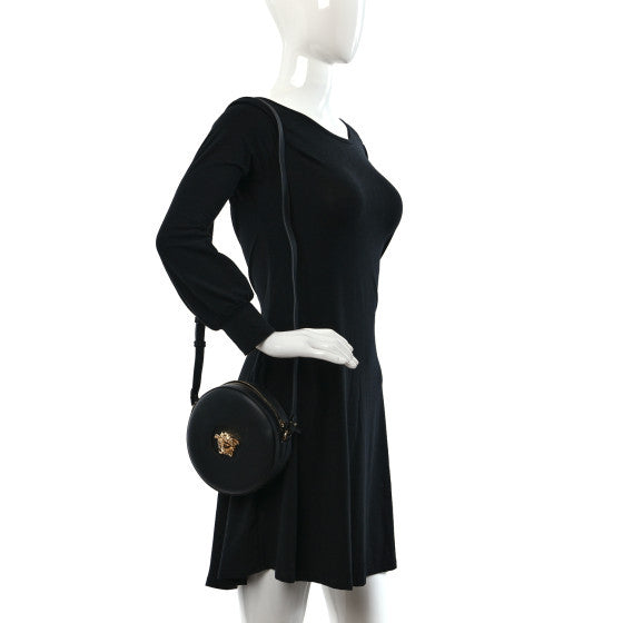 Versace Calfskin La Medusa Round Camera Bag Black 2 of 8