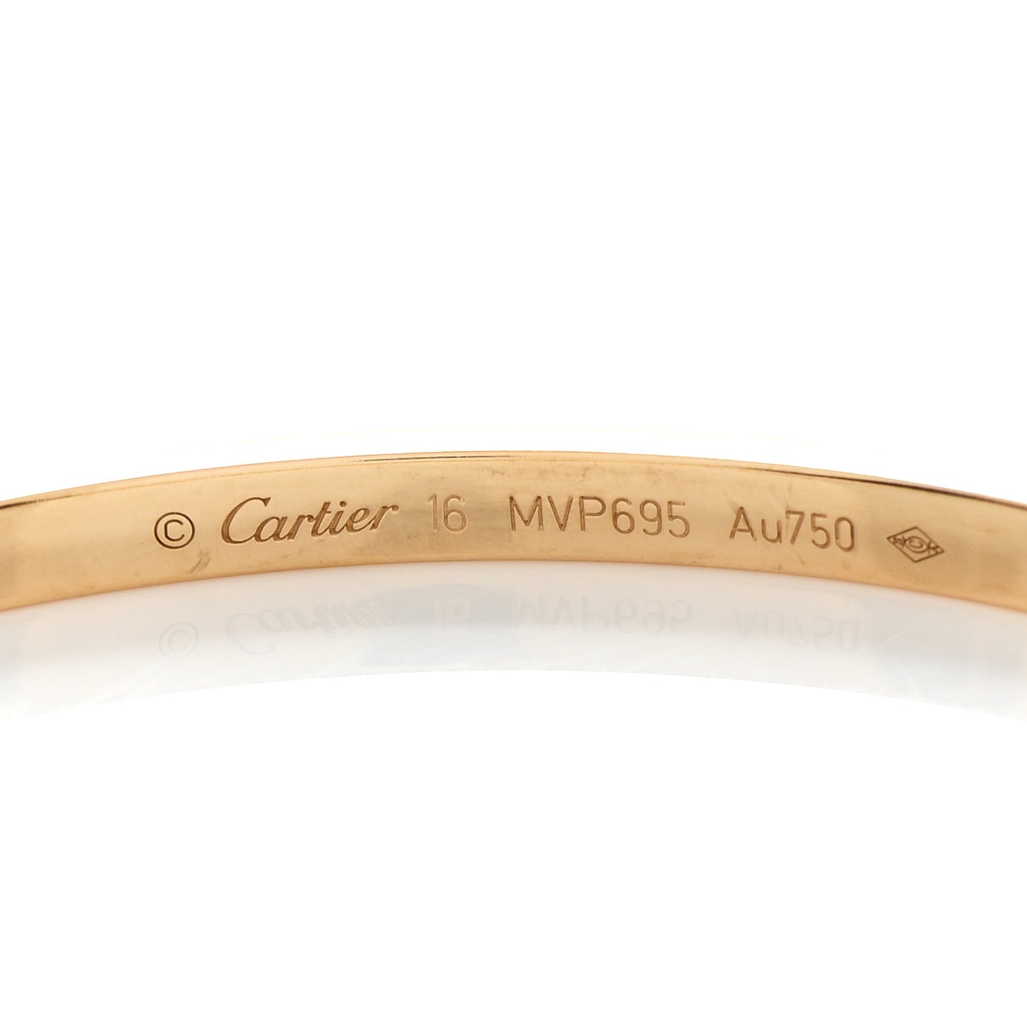 18K Yellow Gold Small LOVE Bracelet 16