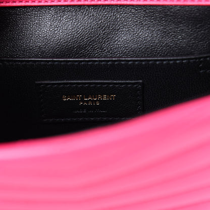 Saint Laurent Lambskin Matelasse Chevron Monogram Small Sulpice Bag Fuchsia 6 of 10