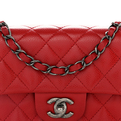 Chanel Caviar Quilted Mini Rectangular Flap Red 8 of 11