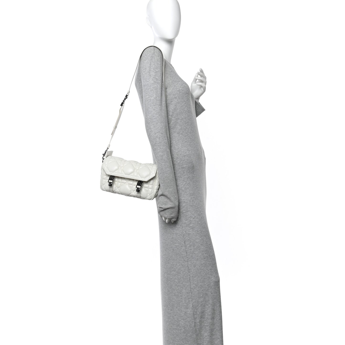 Calfskin Macrocannage Small Diorcamp Messenger Latte