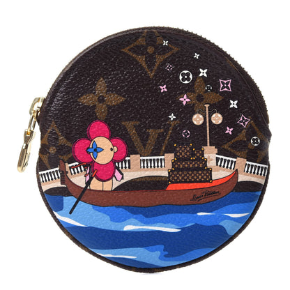 Louis Vuitton Monogram 2019 Christmas Animation Round Coin Purse Blue 1 of 9