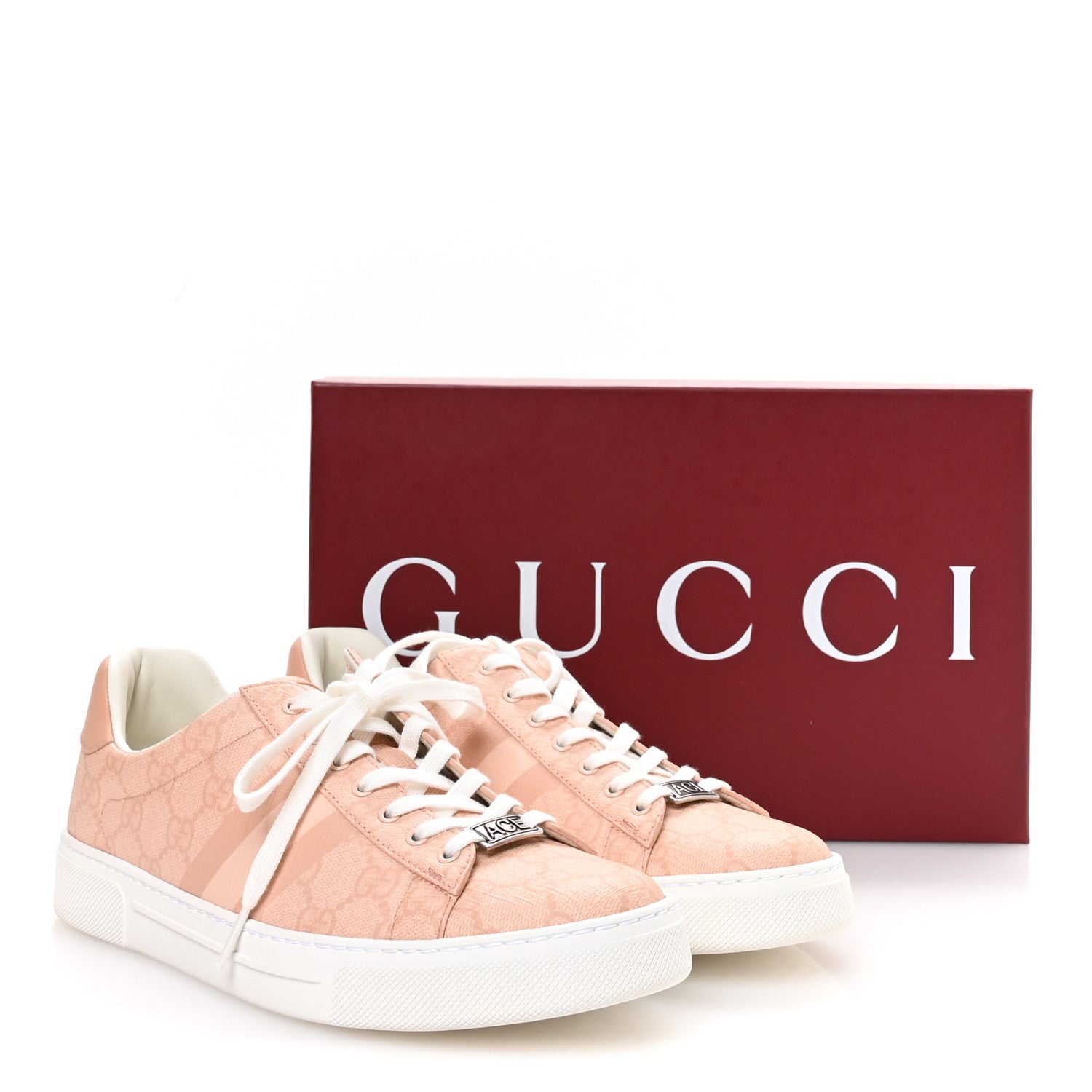 Gucci GG Supreme Tonal Web Womens New Ace Sneakers 39 Pink 9 of 9
