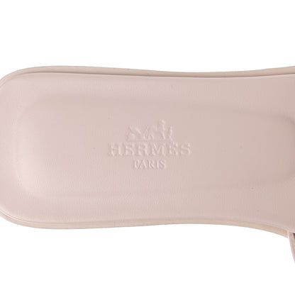 Hermes Box Calfskin Oran Sandals 37 Rose Pale 6 of 8