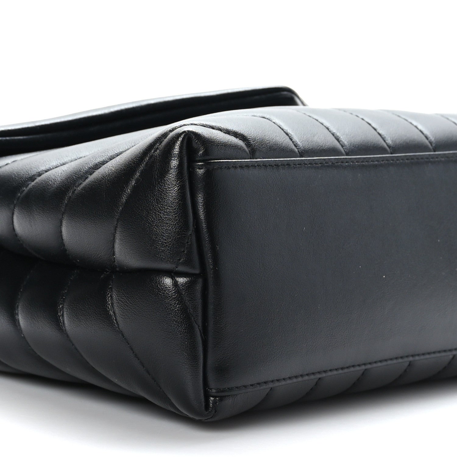 Saint Laurent Calfskin Y Quilted Monogram Monochrome Small Loulou Chain Satchel Black 8 of 9