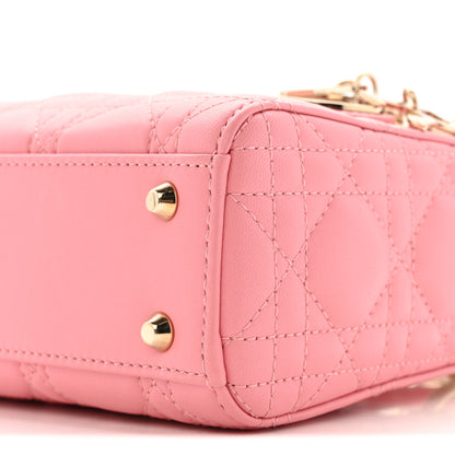 Christian Dior Lambskin Cannage Mini Lady Dior Light Pink 10 of 12