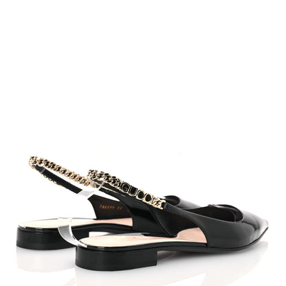 Gucci Patent Signoria Ballet Slingback Ballet Flat 37 Black 4 of 10