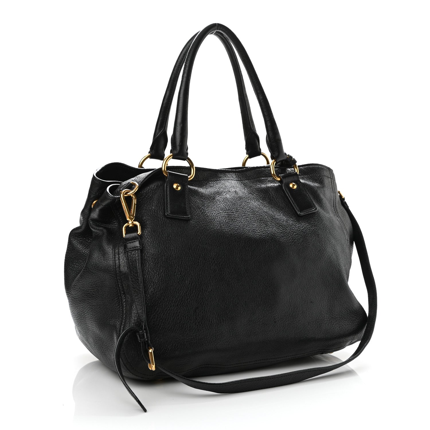 Prada Vitello Daino Tote Black 2 of 13