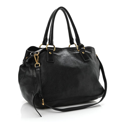 Prada Vitello Daino Tote Black 2 of 13