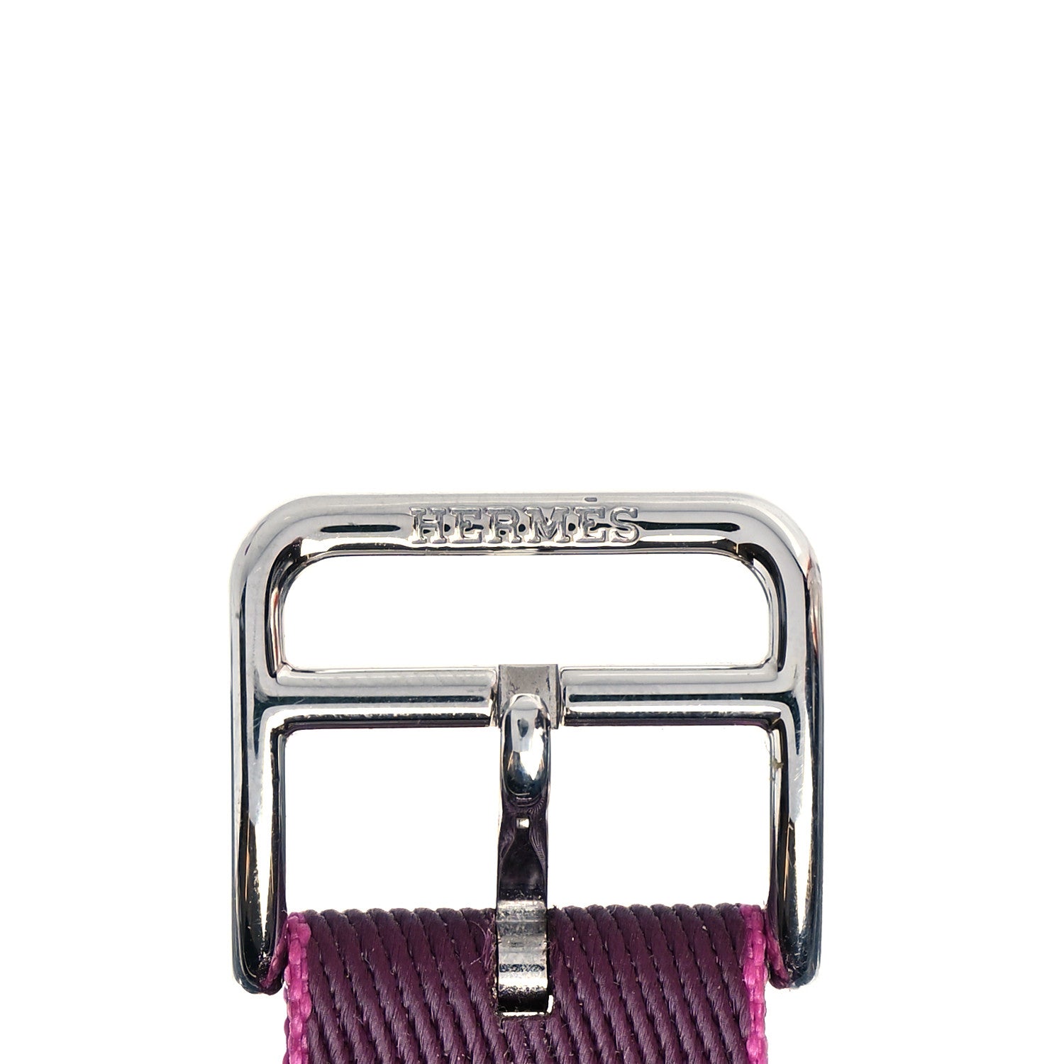 Hermes Nylon Weave 41mm H Vibration Jumping Watch Single Tour Band Cassis Magnolia 4 of 6