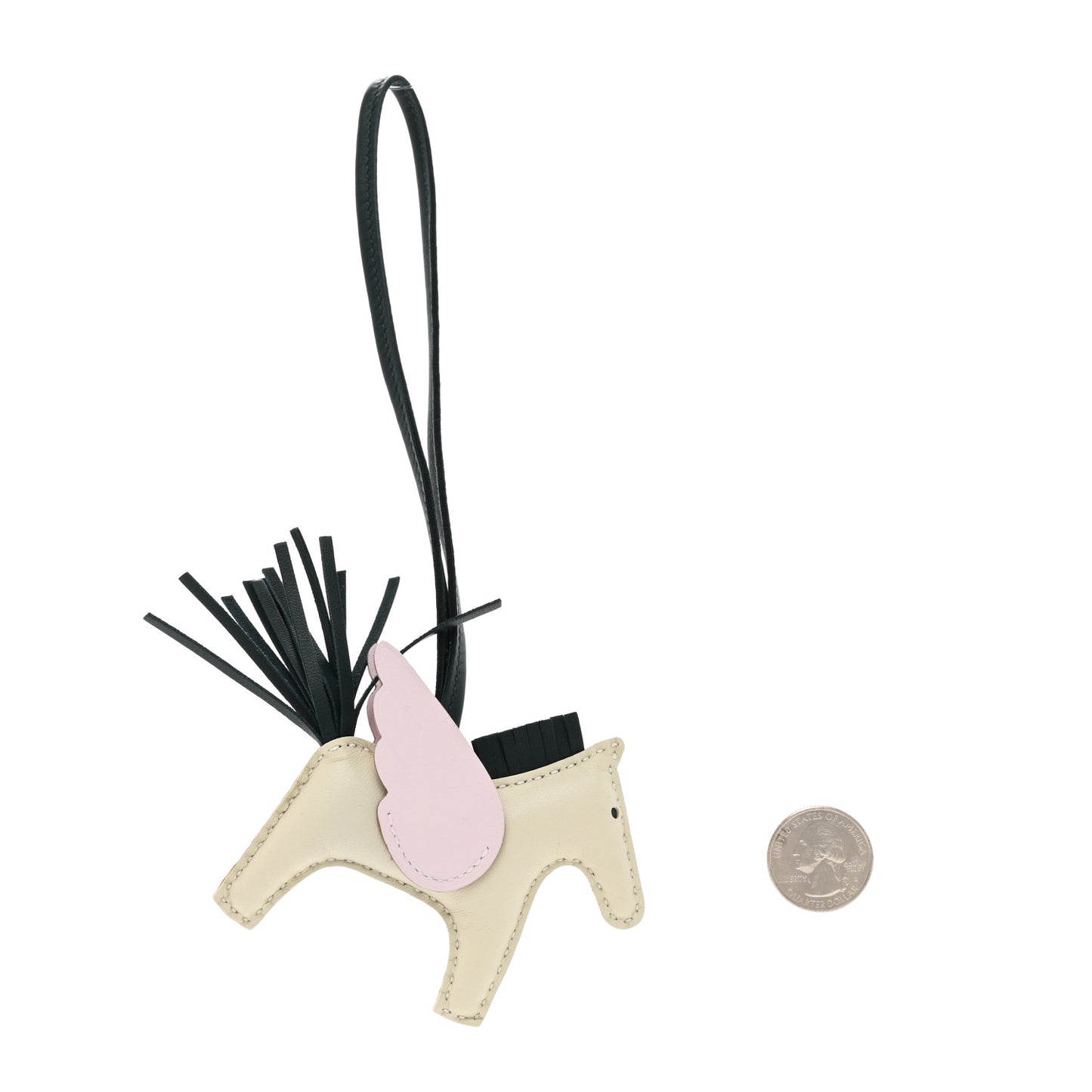 Milo Lambskin Grigri Rodeo Pegase Horse Bag Charm PM Craie Mauve Pale Vert Cypress