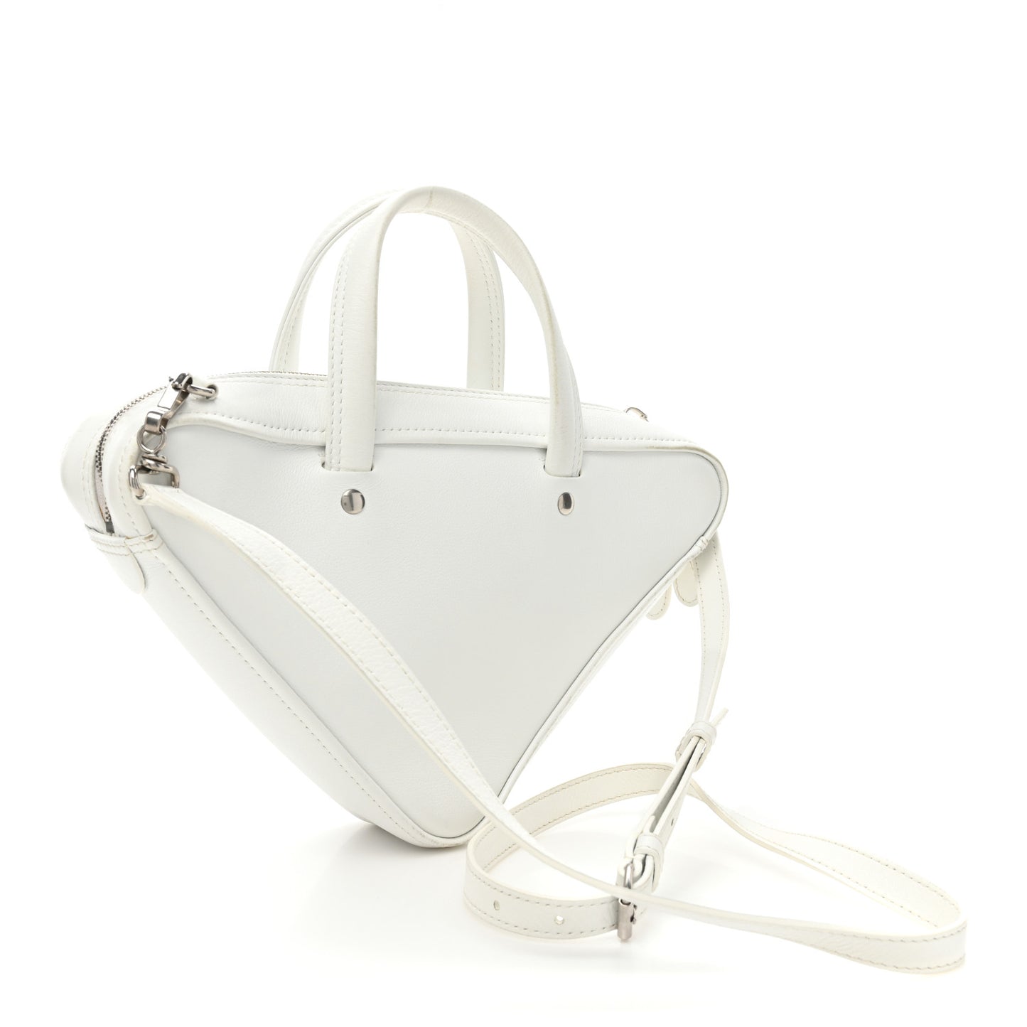 Calfskin XS Triangle Chain Duffle White