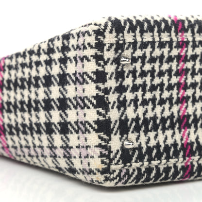 Christian Dior Tweed Crocodile Mink Plaid Medium Lady Dior Black Pink White 8 of 9