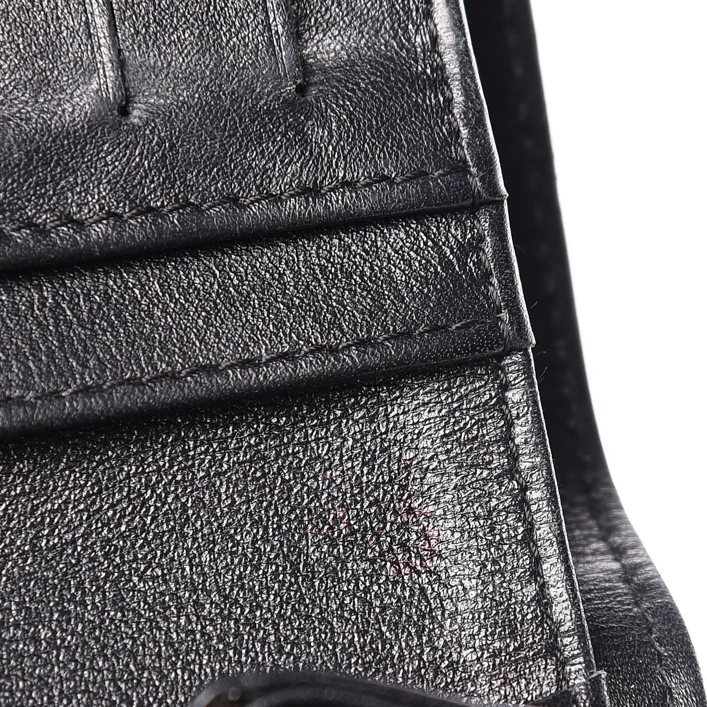 Patent Quilted Yen Wallet Black