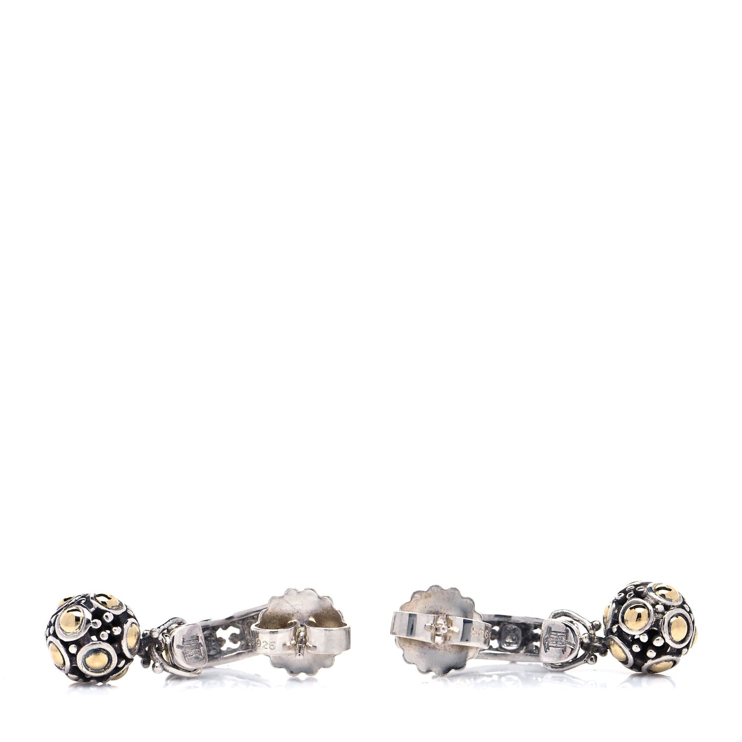 Sterling Silver 18K Yellow Gold Jaisalmer Dot Hoop Earrings