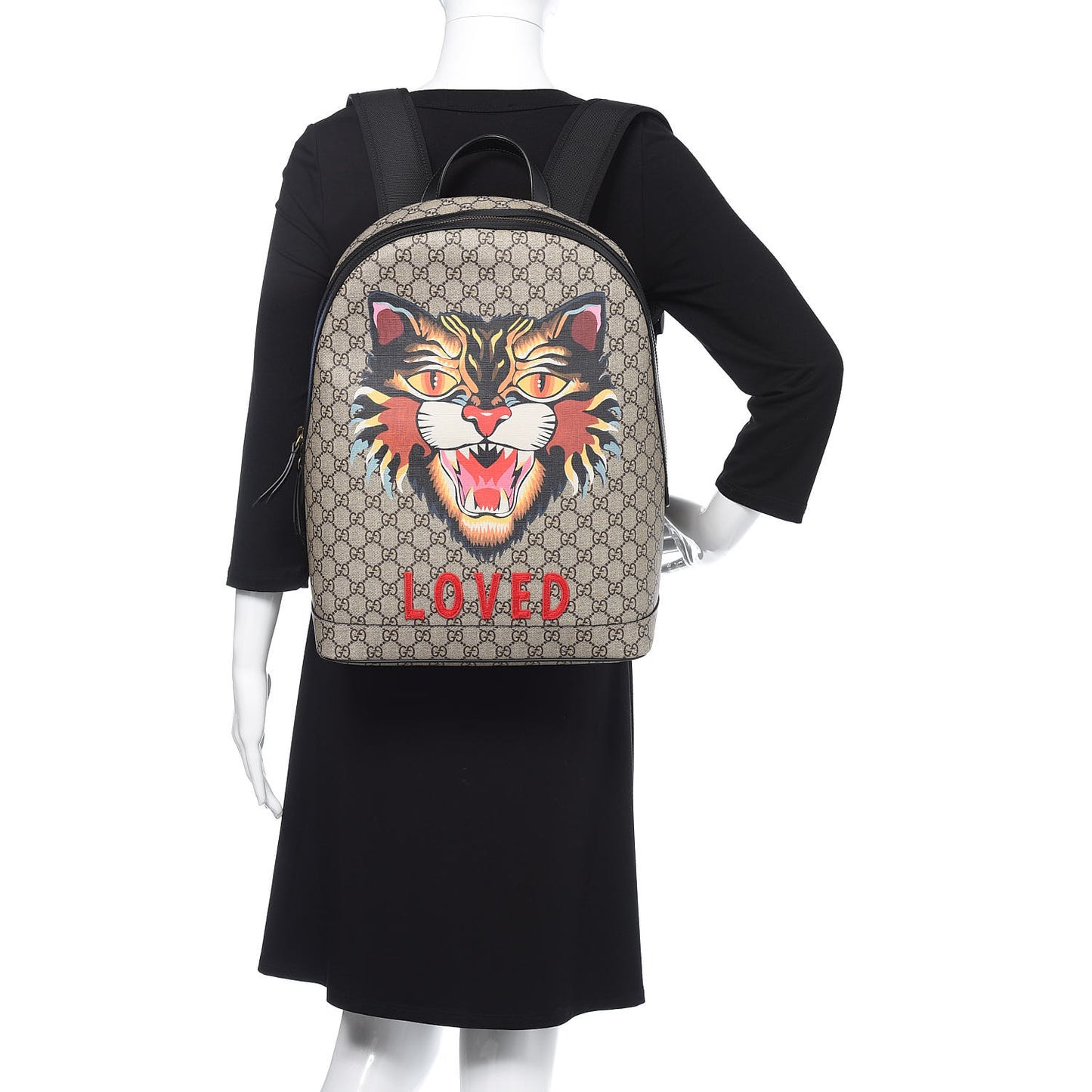 GG Supreme Monogram Angry Cat Dome Backpack