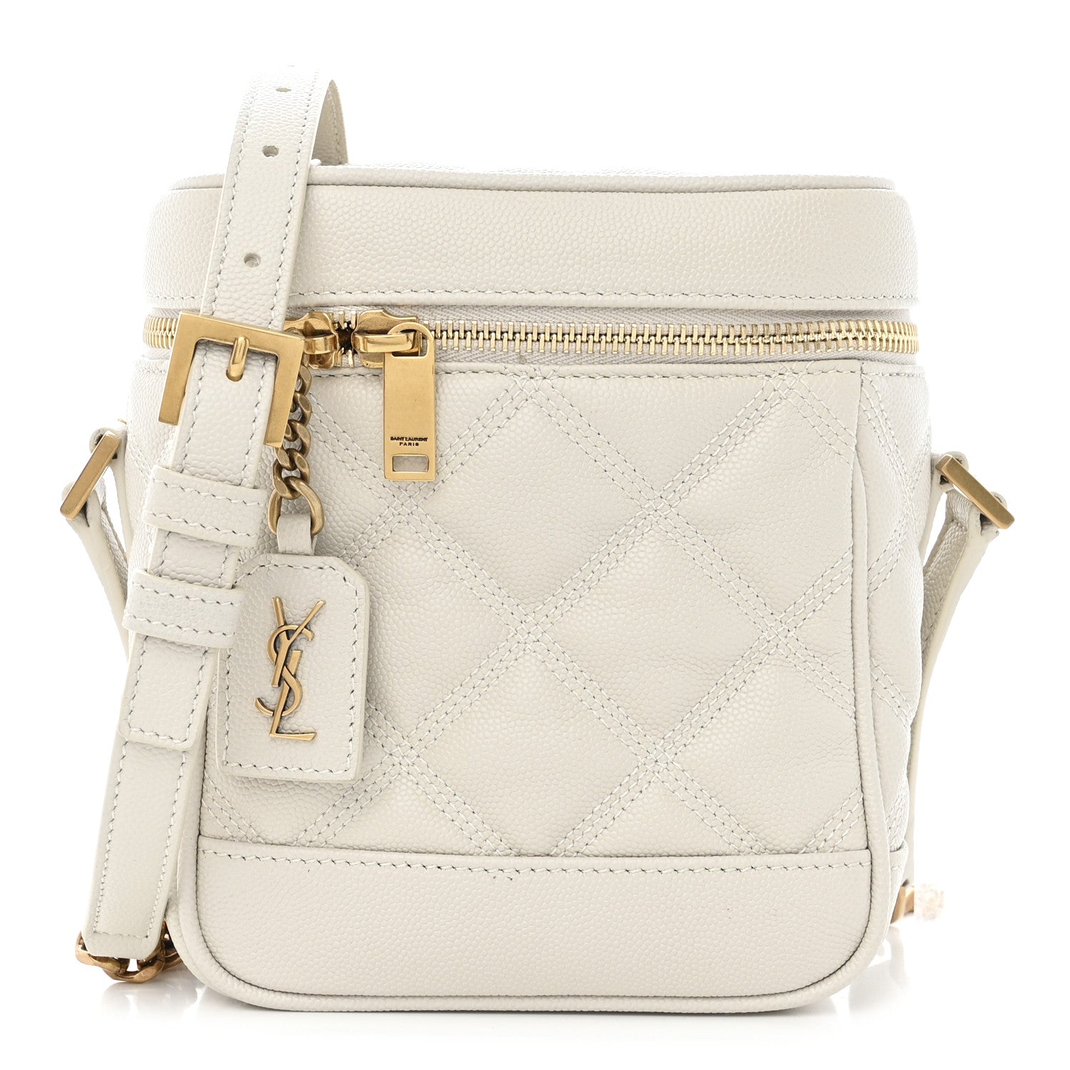 Saint Laurent Grain de Poudre Quilted 80's Vanity Bag Crema Soft Crema Soft 1 of 10