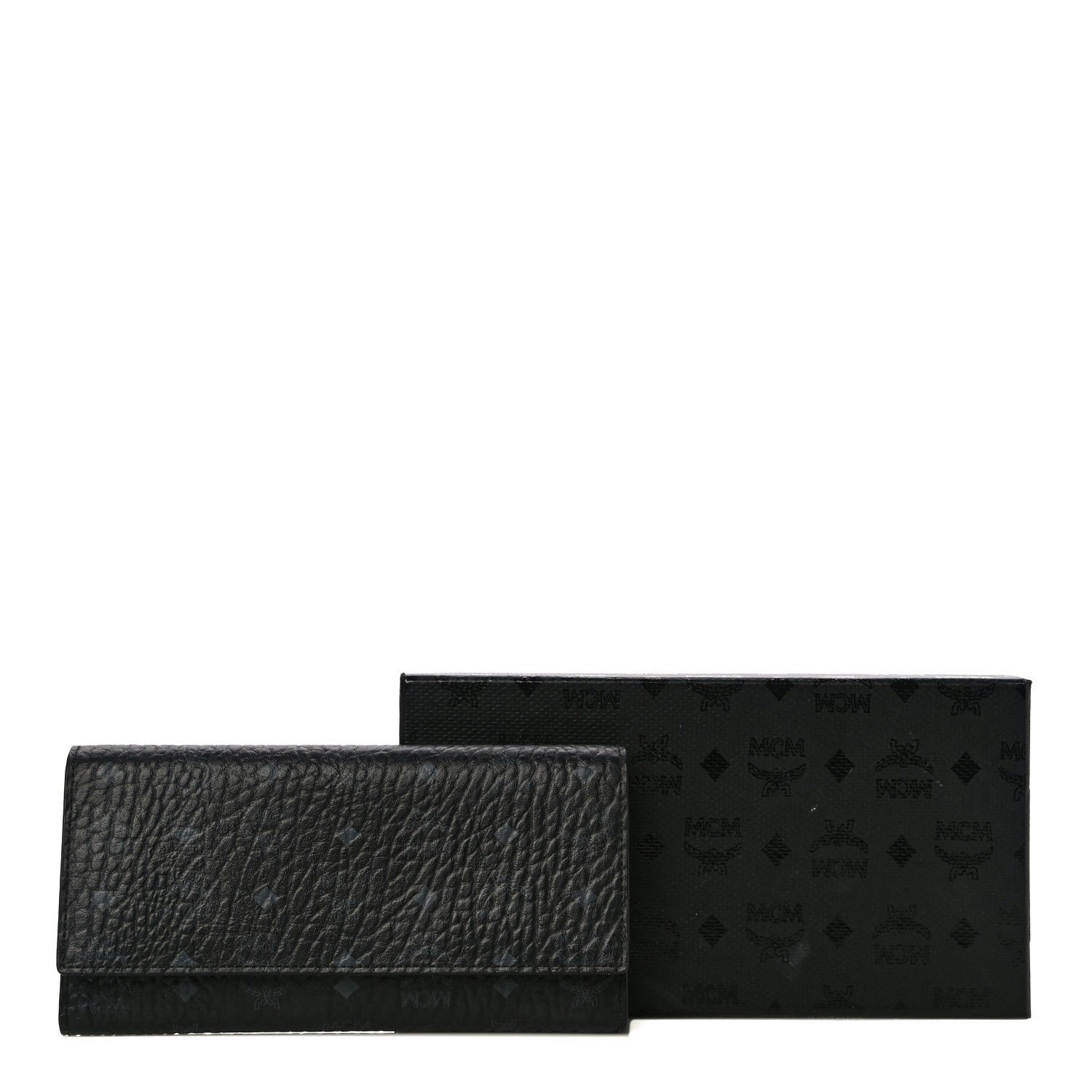 MCM Visetos Large Tri-Fold Flap Wallet Black 9 of 9