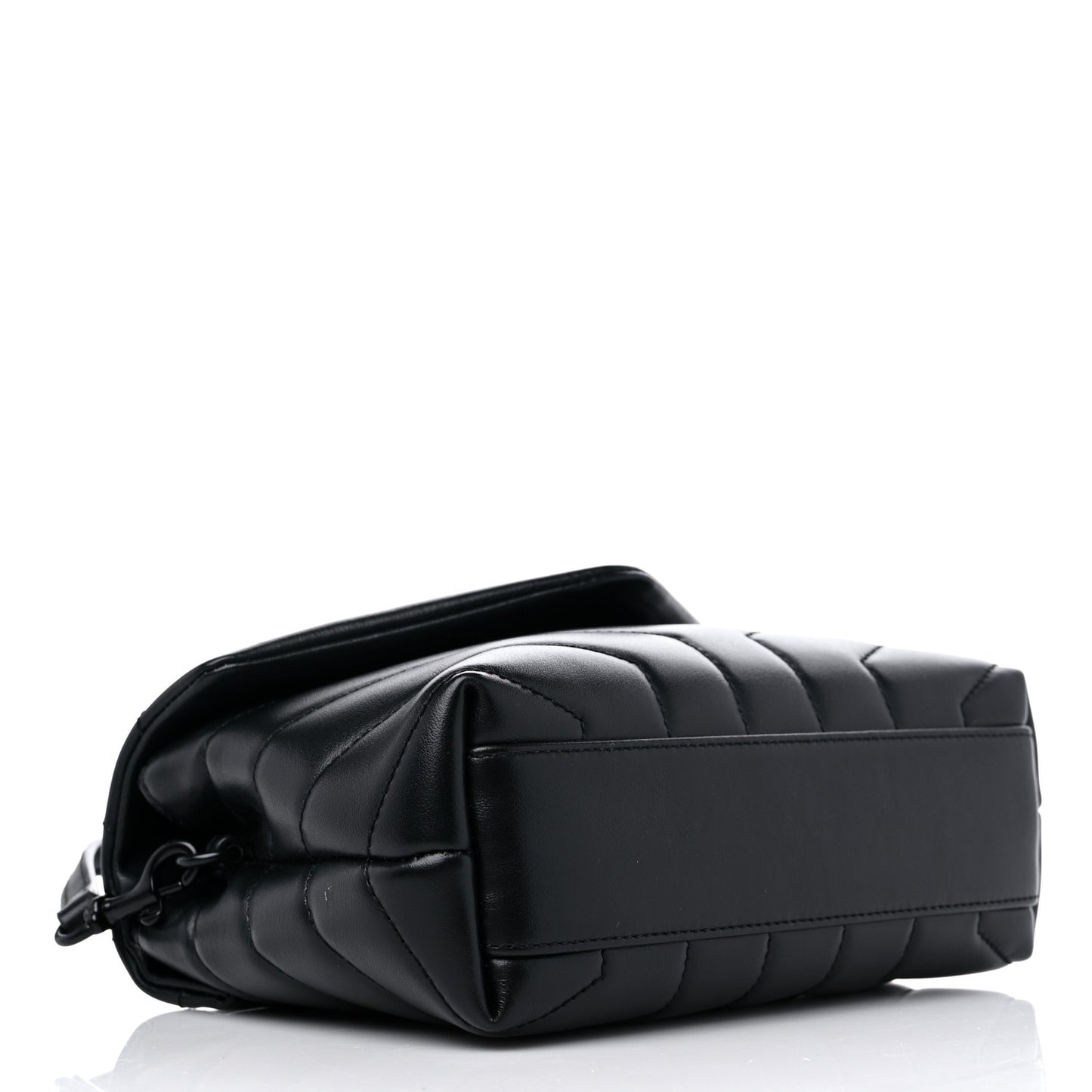Calfskin Y Quilted Monogram Monochrome Toy Loulou Crossbody Bag Black