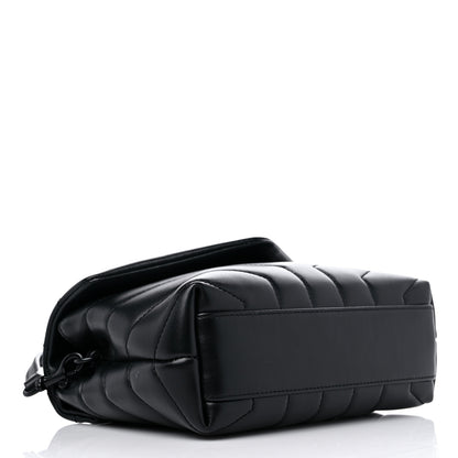 Saint Laurent Calfskin Y Quilted Monogram Monochrome Toy Loulou Crossbody Bag Black 4 of 10