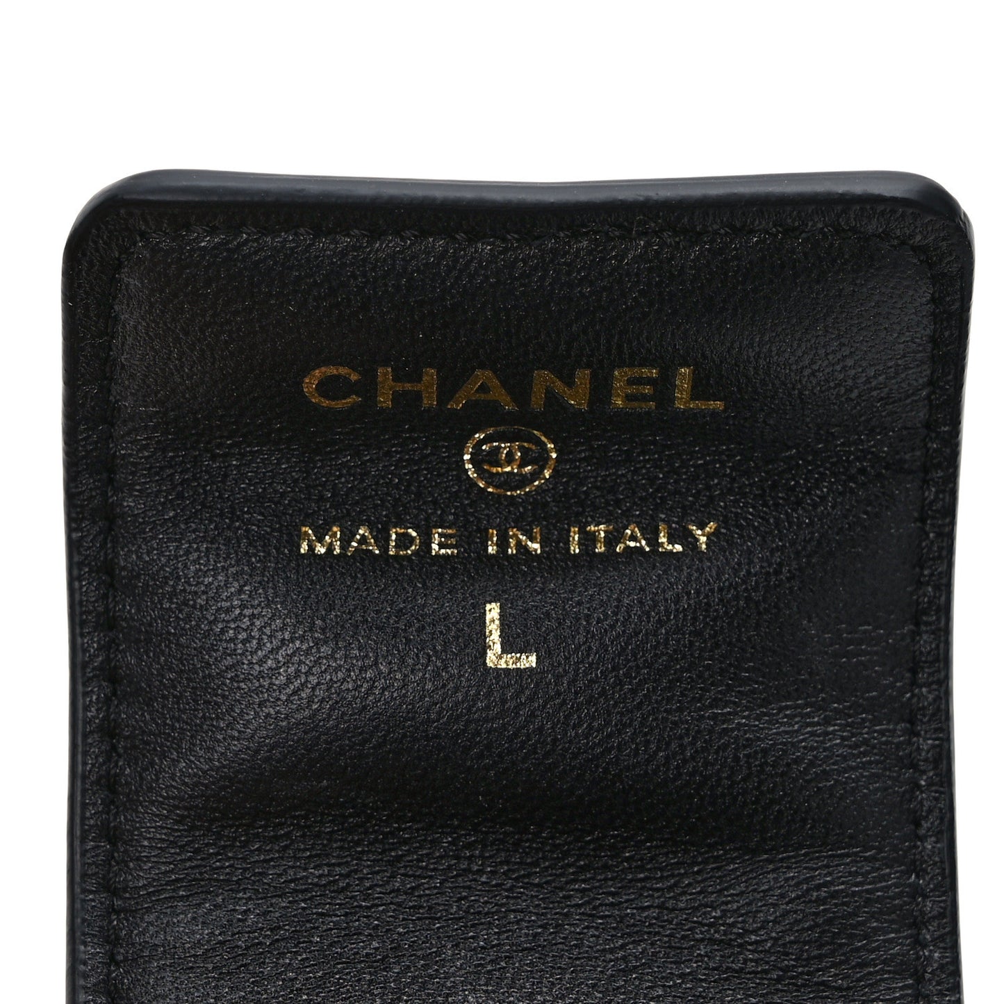 Lambskin Quilted Flap Card Holder With Cuff L Black