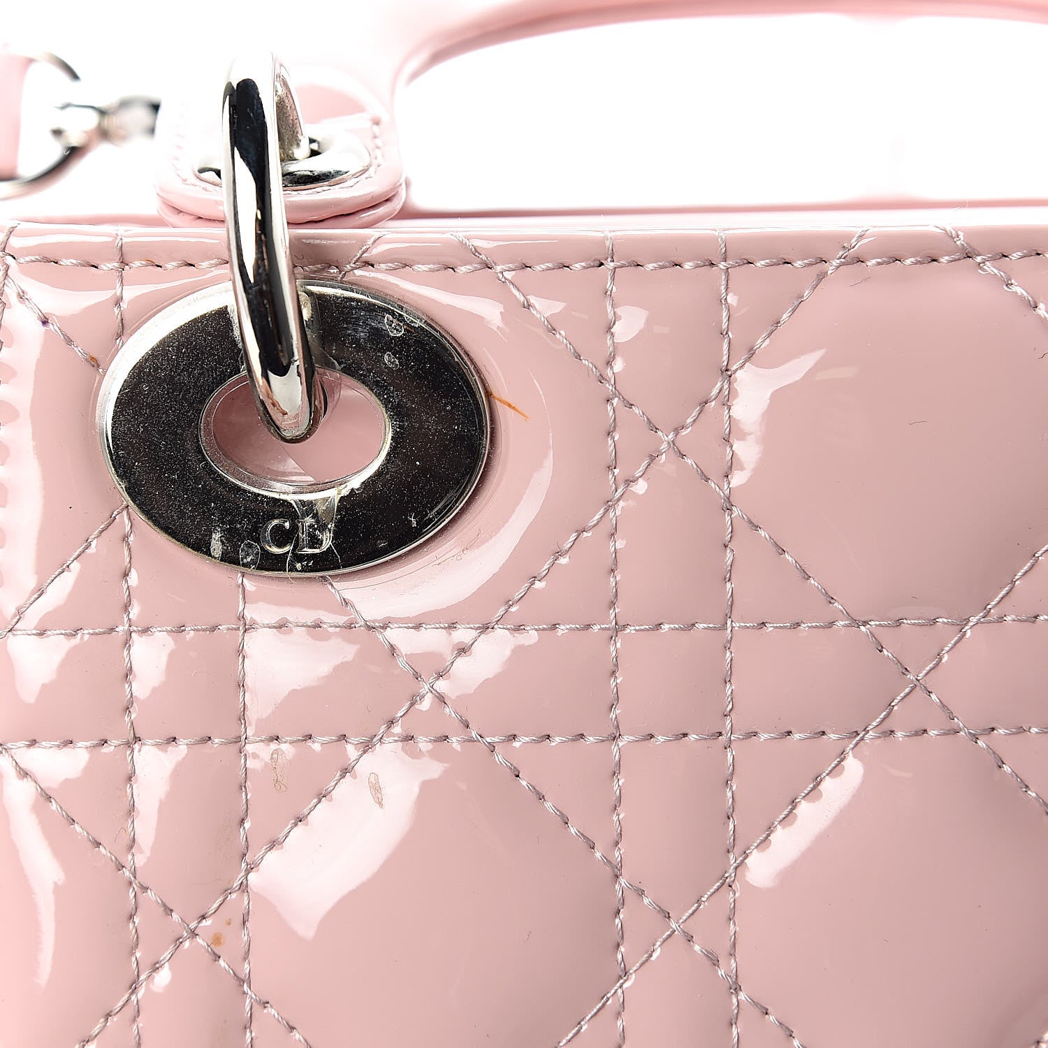 Christian Dior Patent Cannage Mini Lady Dior Pink 11 of 12