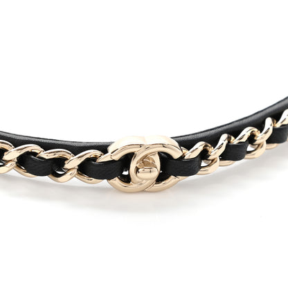 Chanel Metal Lambskin CC Turnlock Chain Headband Gold Black 5 of 5