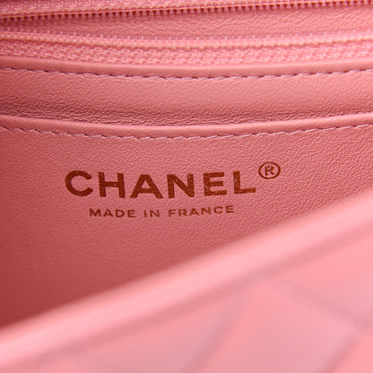 Chanel Lambskin Quilted Mini Rectangular Flap Pink 5 of 14