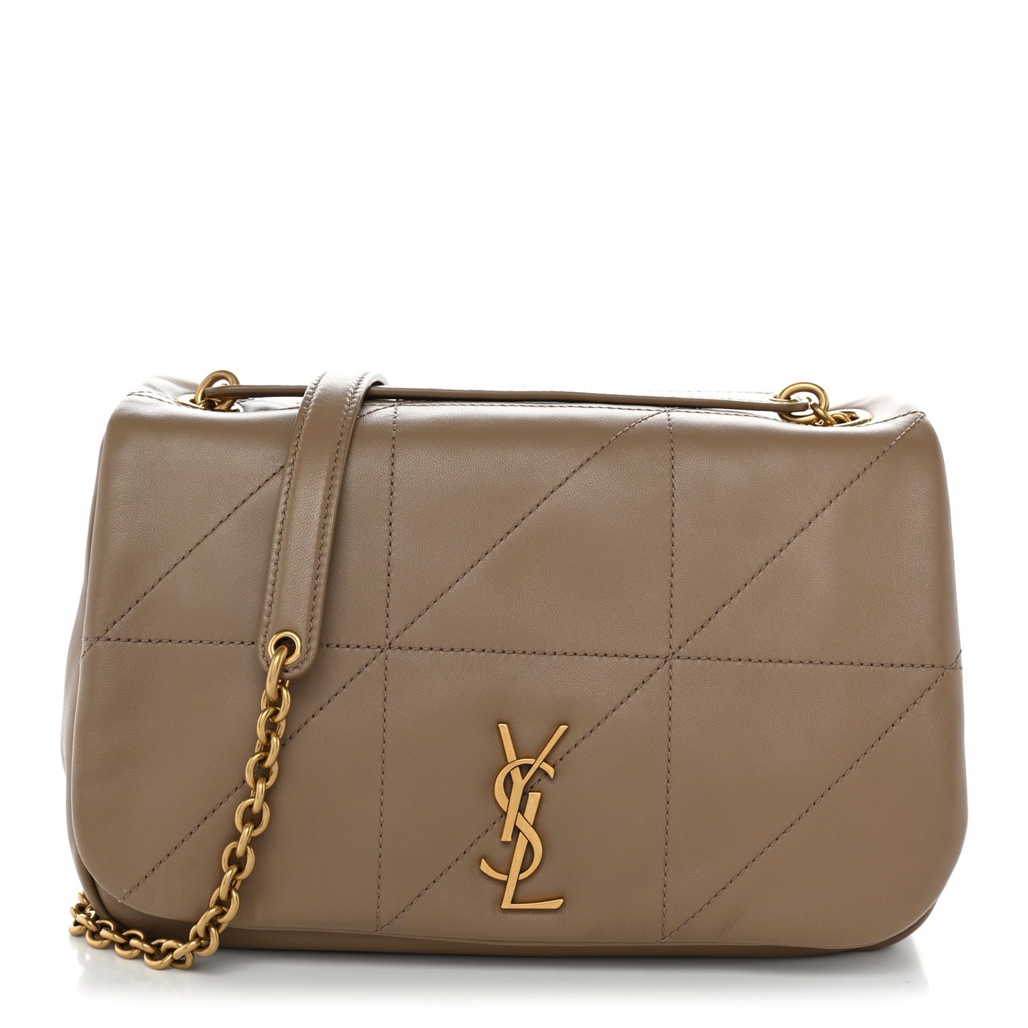 Lambskin Matelasse Monogram Small Jamie 4.3 Taupe