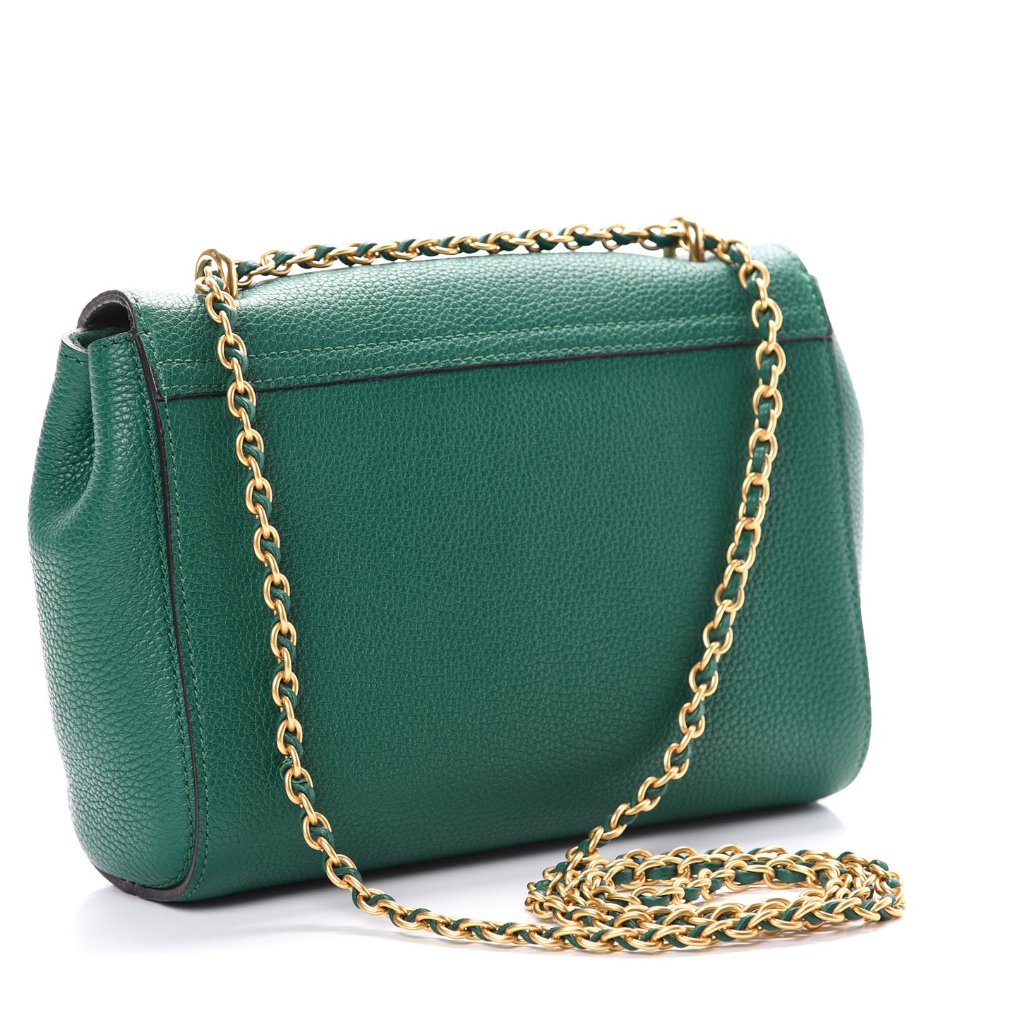 Small Classic Grain Calfskin Small Lily Flap Emerald