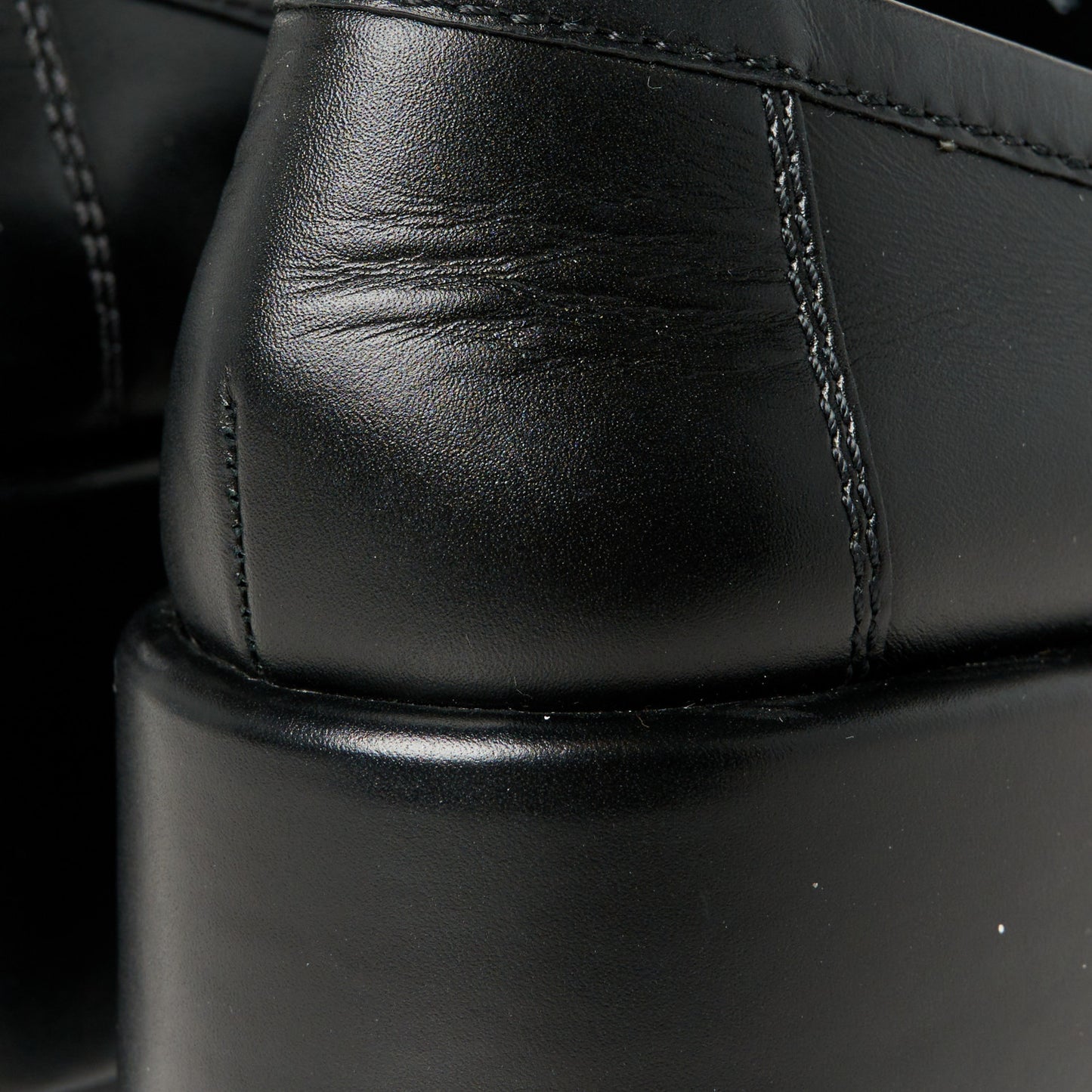 Calfskin CC Platform Loafers 36.5 Black