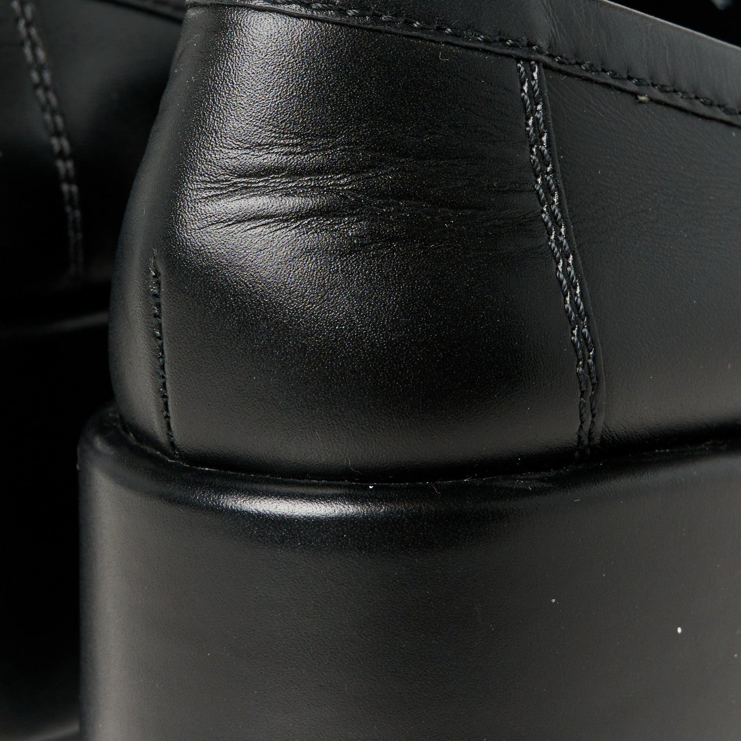 Chanel Calfskin CC Platform Loafers 36.5 Black 10 of 11