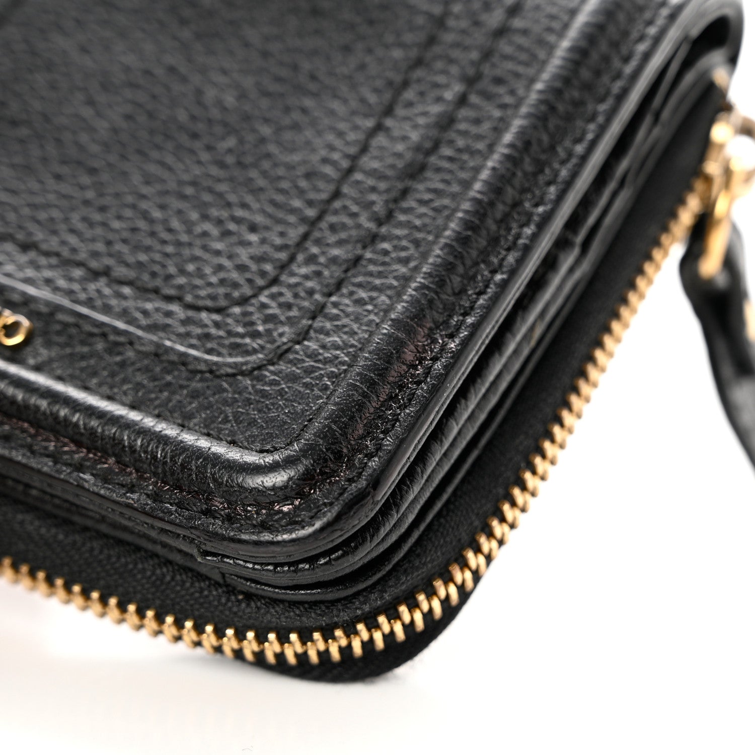 Chloe Grained Calfskin Compact Zip Around Wallet Black 7 of 7