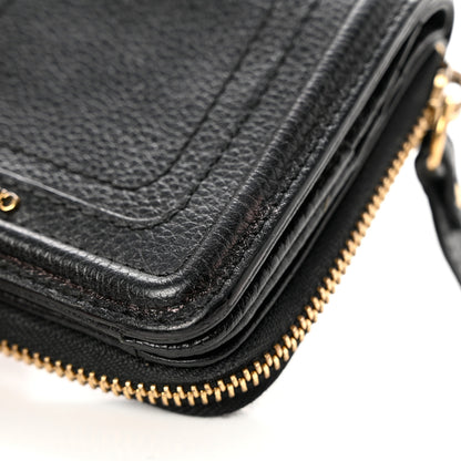 Chloe Grained Calfskin Compact Zip Around Wallet Black 7 of 7