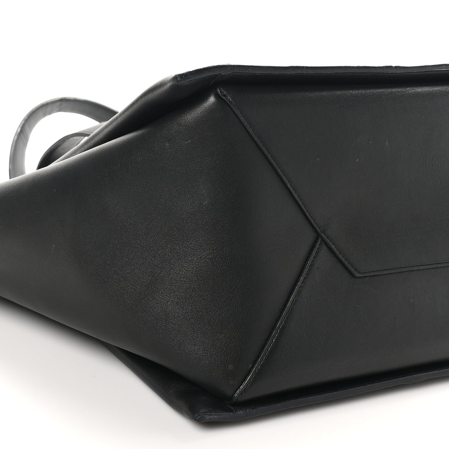 Supple Natural Calfskin Vertical Tri-Fold Bag Black