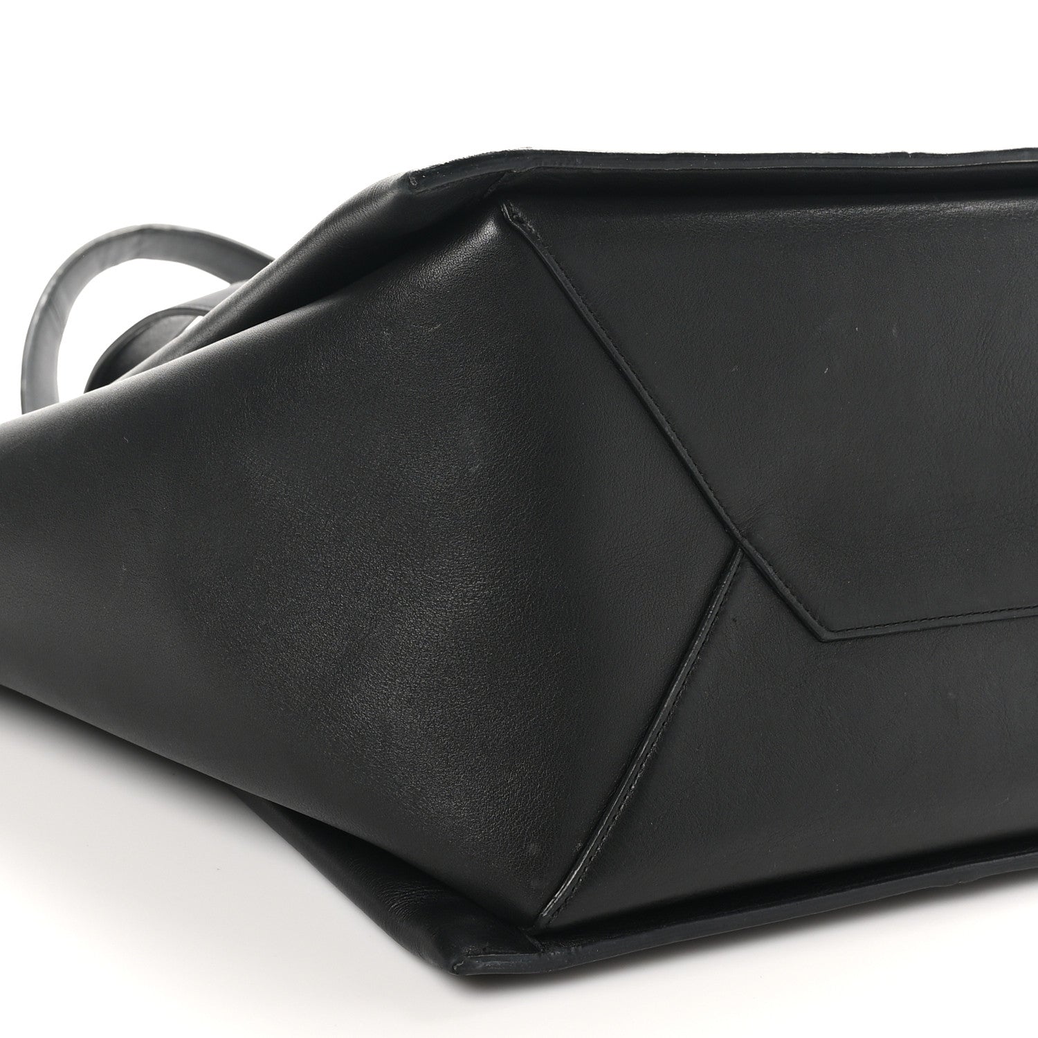 Celine Supple Natural Calfskin Vertical Tri-Fold Bag Black 9 of 10