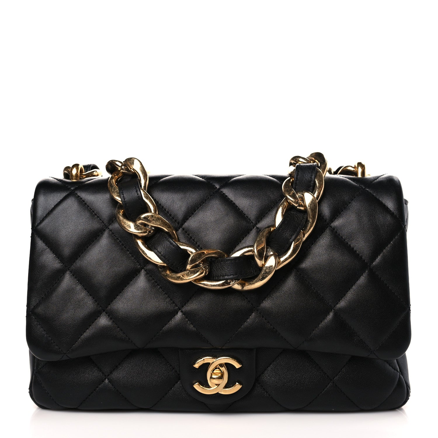 Chanel Lambskin Quilted Large CC Funky Town Flap Black 1 of 9