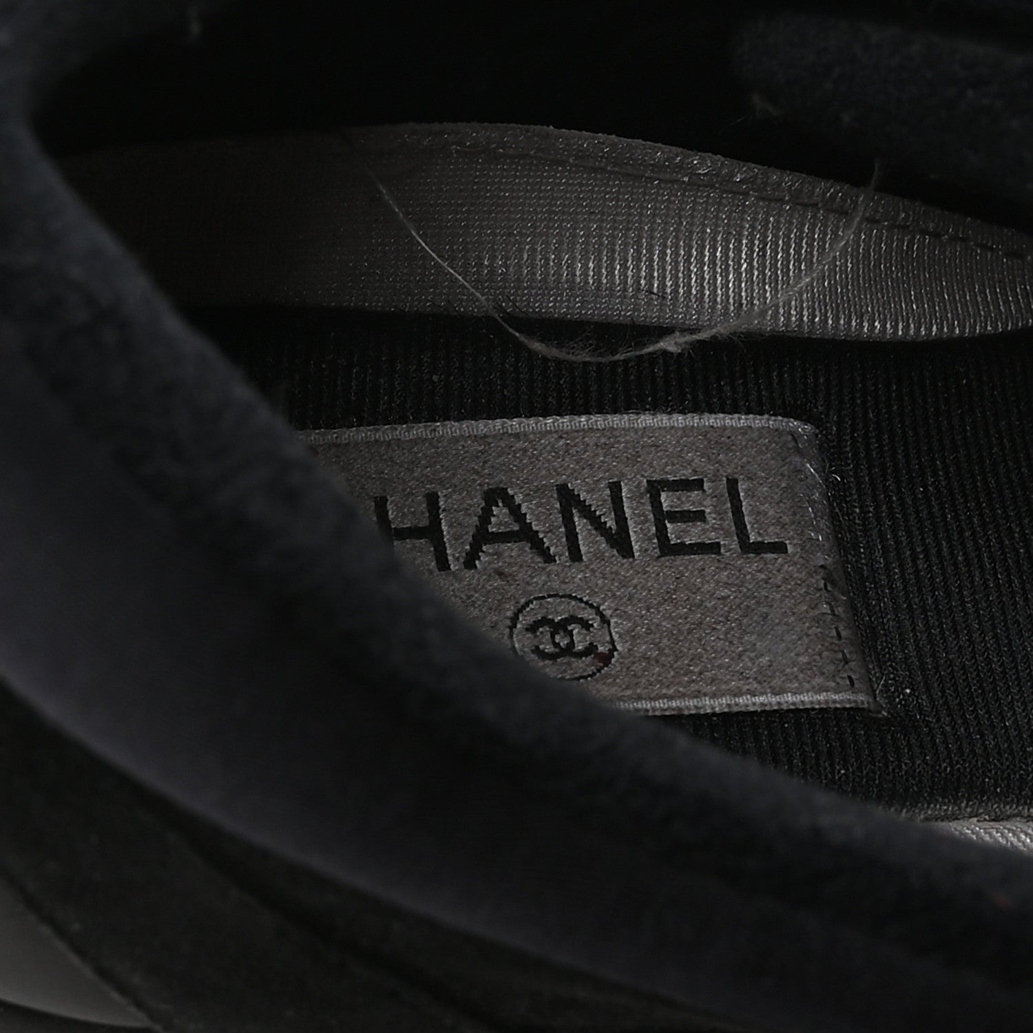 Chanel Fabric Calfskin Suede CC Sneakers 36.5 Black 8 of 8