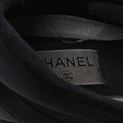 Chanel Fabric Calfskin Suede CC Sneakers 36.5 Black 8 of 8