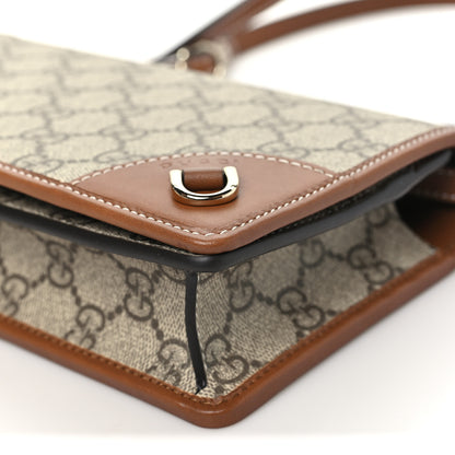 Gucci GG Emblem Monogram Wallet With Strap Beige Brown 10 of 10