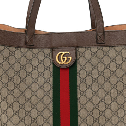 Gucci Gg Supreme Monogram Web Ophidia Tote Brown 9 of 12
