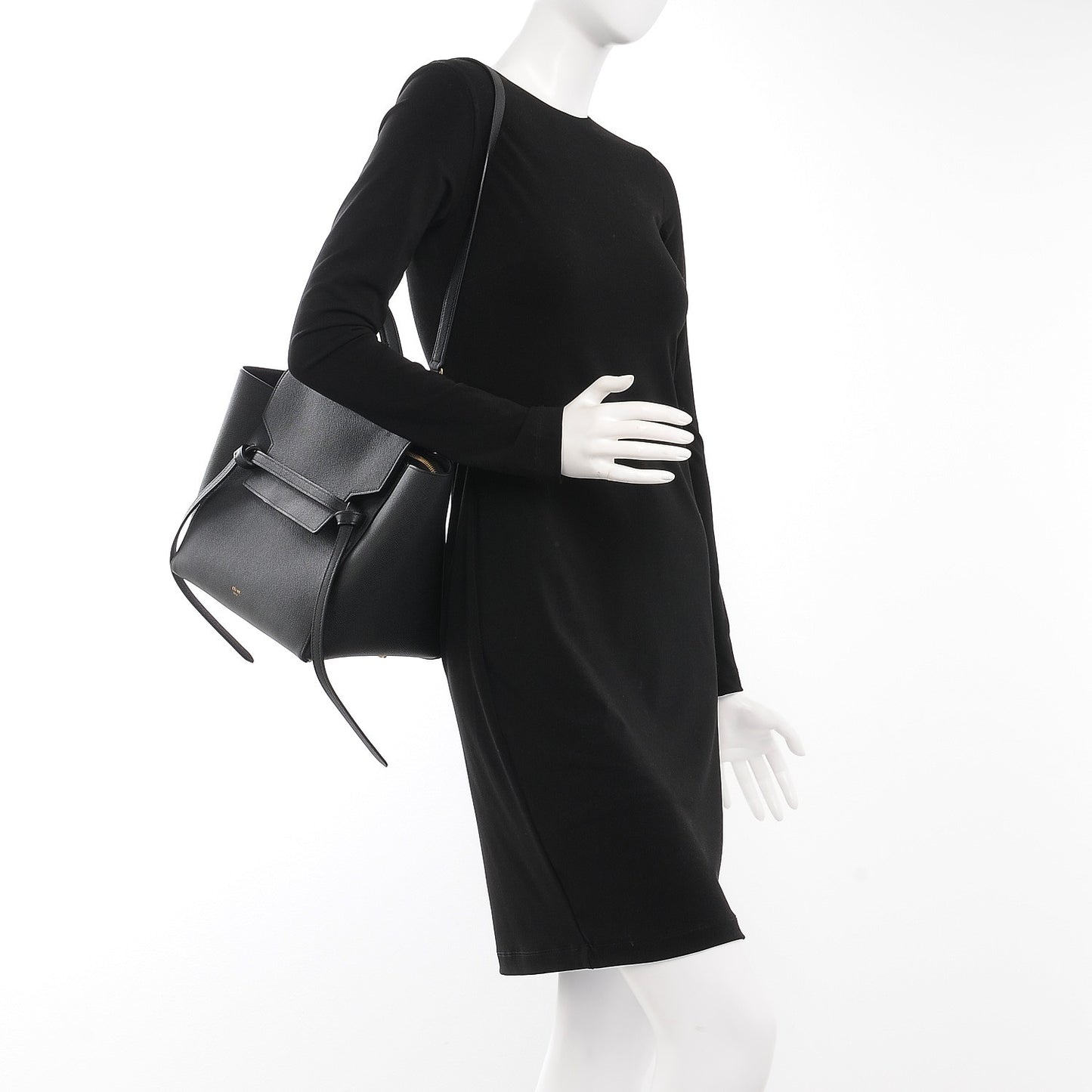 Grained Calfskin Mini Belt Bag Black