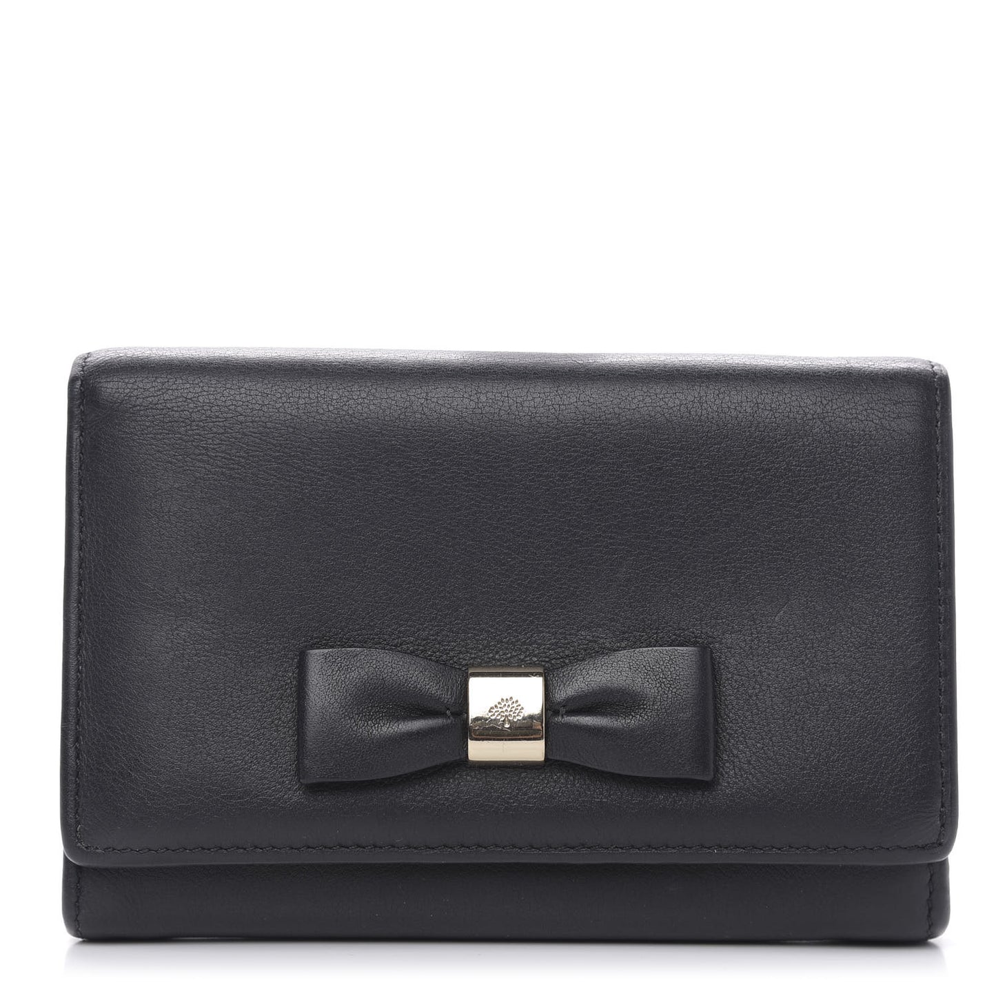 Goatskin Bow French Wallet Black
