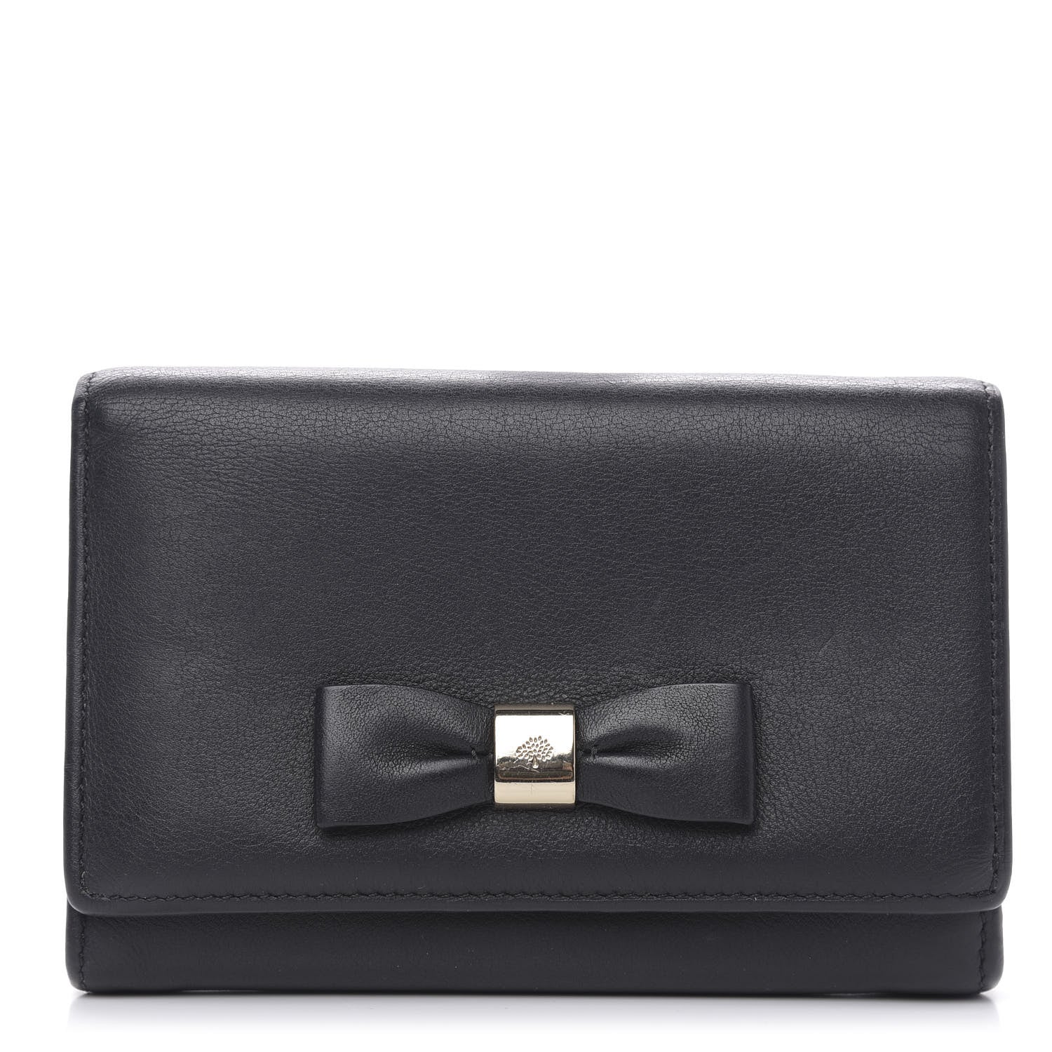 Mulberry Goatskin Bow French Wallet Black 1 of 9